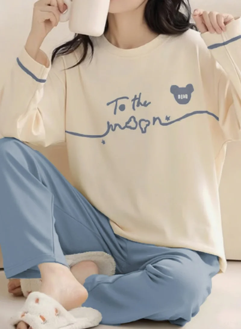 Take Two Plus Size Graphic Print T-Shirt and Pyjama Set